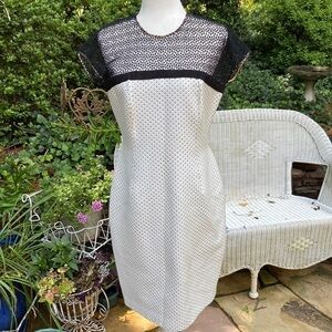 CARMEN MARK VALVO cream black dress!!